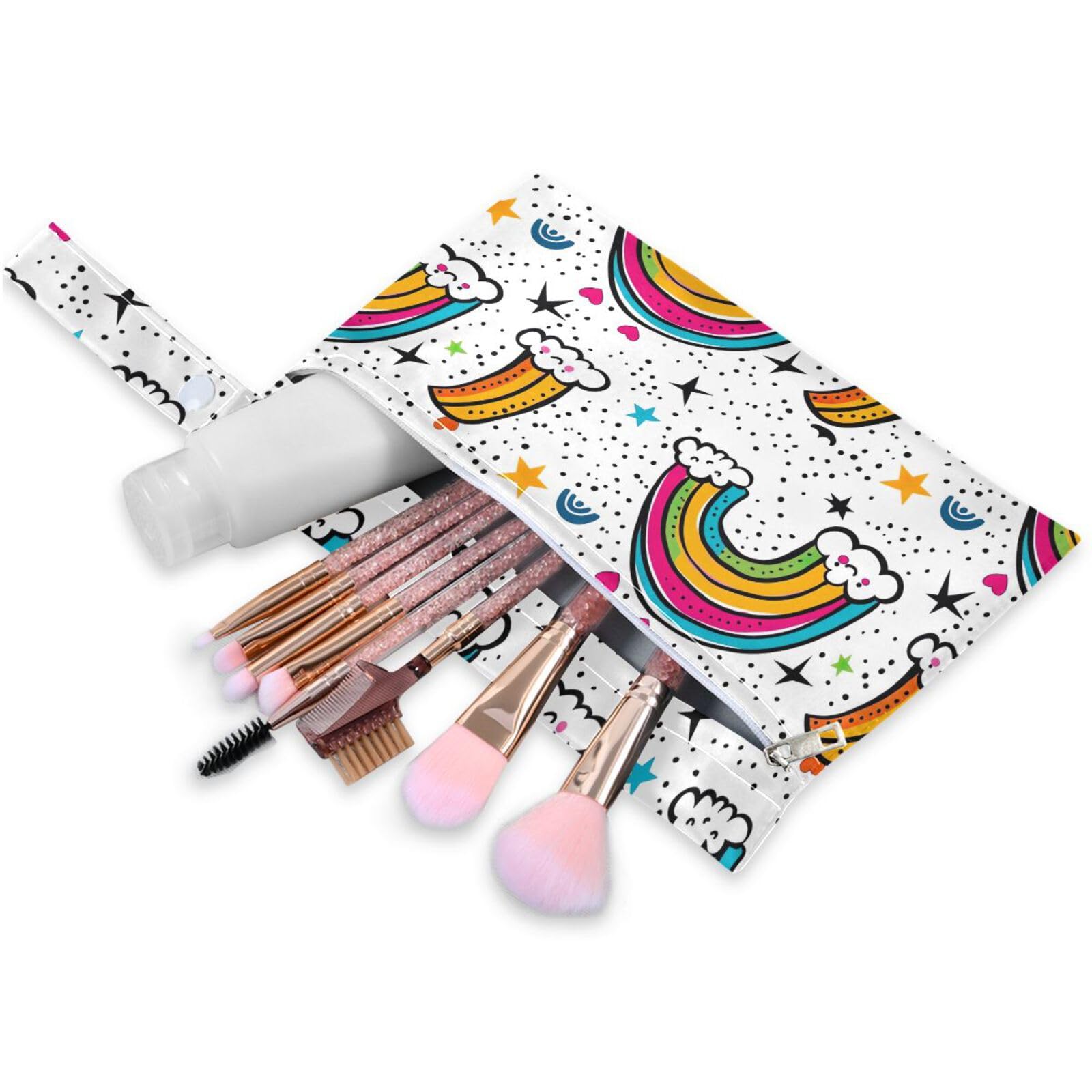 Coikll Wet Dry Bags for Cloth Diaper 2 Pack Waterproof Yoga Gym Bag for Swimsuit Wet Clothes Baby Items-?Rainbow Graffiti?