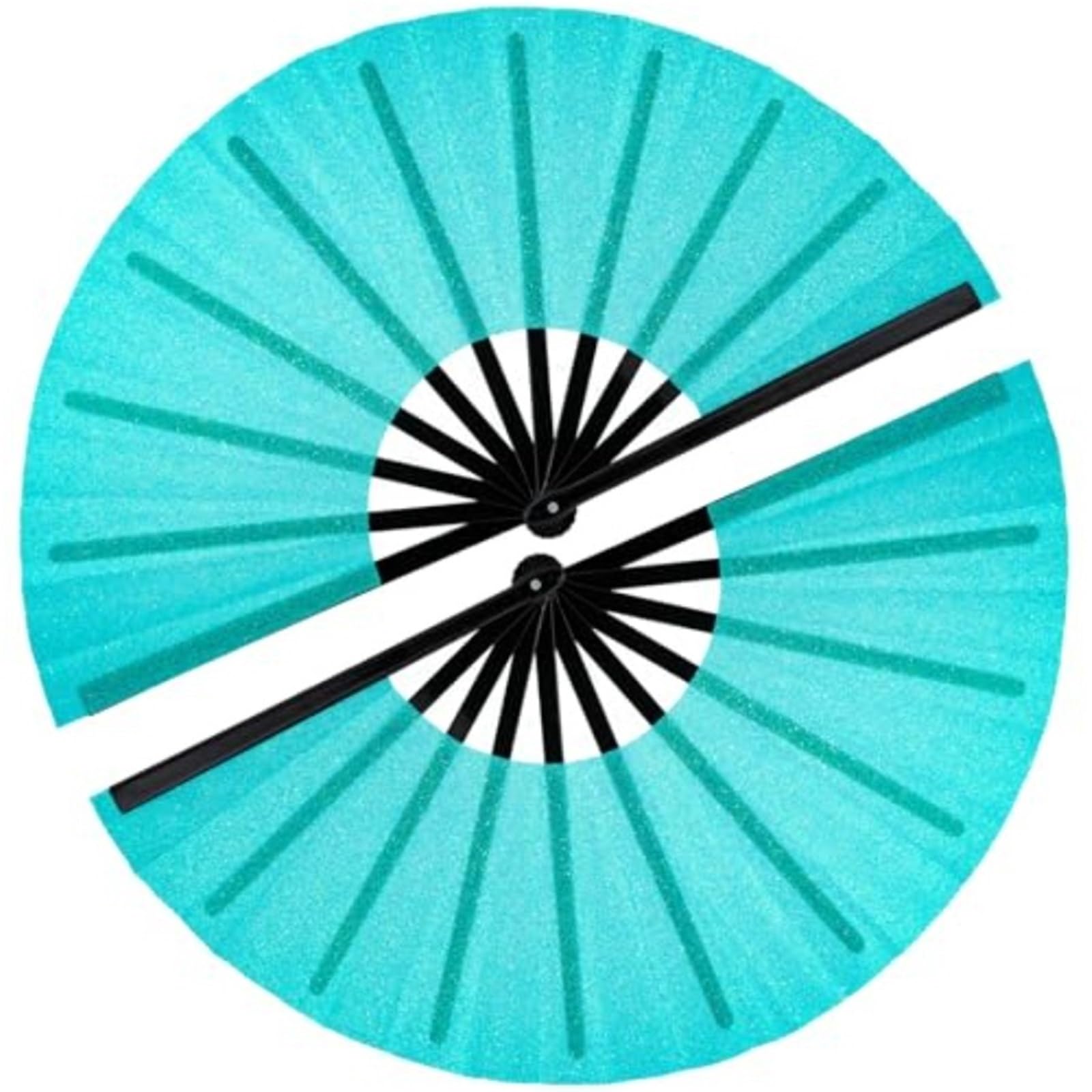 WLIHDB 10Pcs Glitter Large Rave Fans, Folding Clack Handheld Foldable Hand Fan for Summer(Color5)