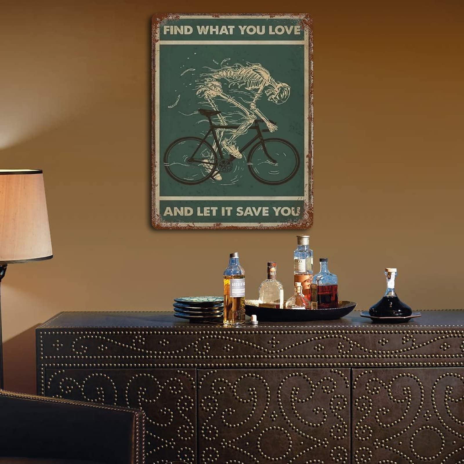 Targa Metallica Vintage 'In This House We Love' - Decorazione Da Parete Per Bar, Pub E Casa