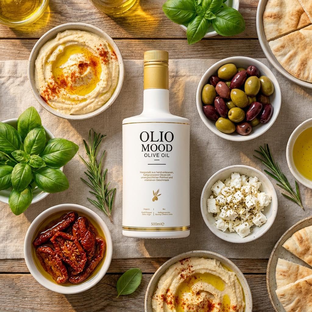 Oliomood Bio Premium Qualität – Kaltgepresstes natives BIO Olivenöl extra 500ml(0.5l (2er Pack), Bio Olivenöl)
