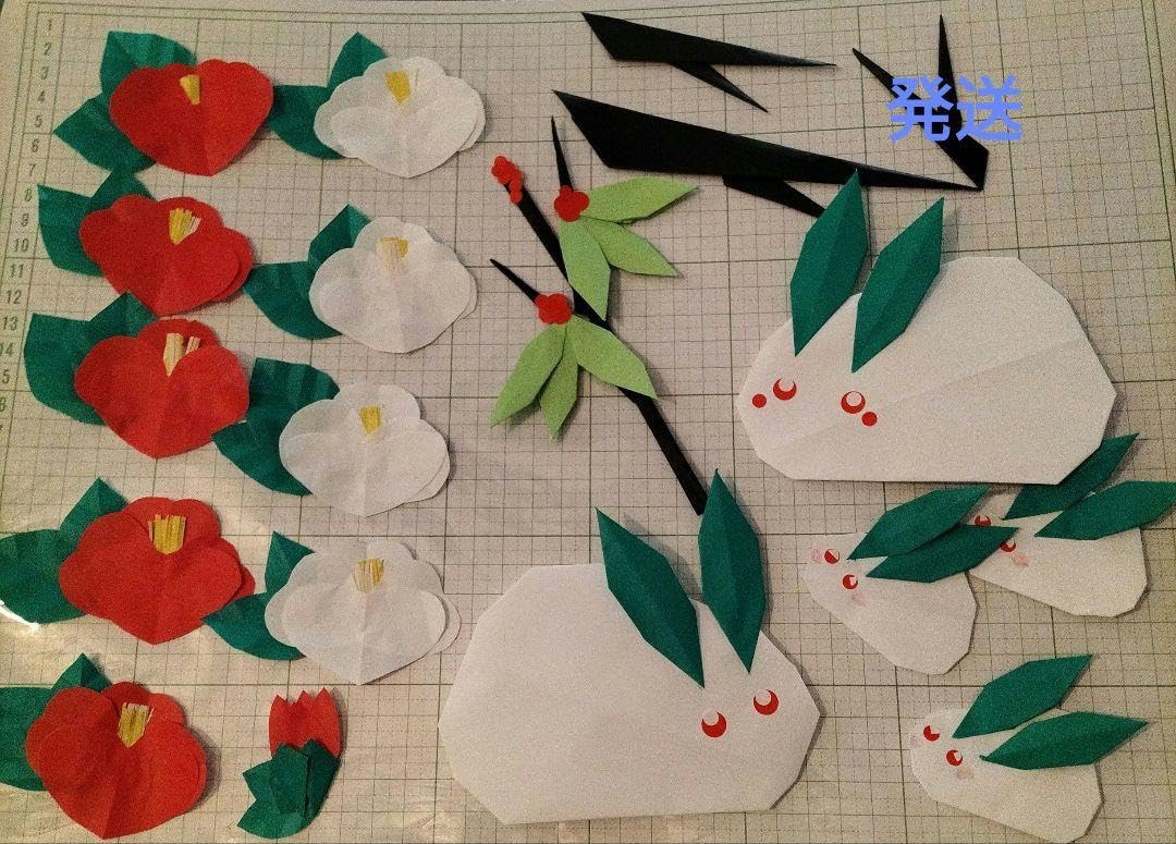 折り紙　切り紙　創作つばき　雪うさぎ　　南天　冬壁面　ご確認ページ Amazon.co.jp: 折り紙 切り紙 創作つばき 雪うさぎ 南天 冬壁面