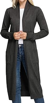 GRACE KARINEssential Solid Open Front Maxi Long Knitted Cardigan Sweater for Women
