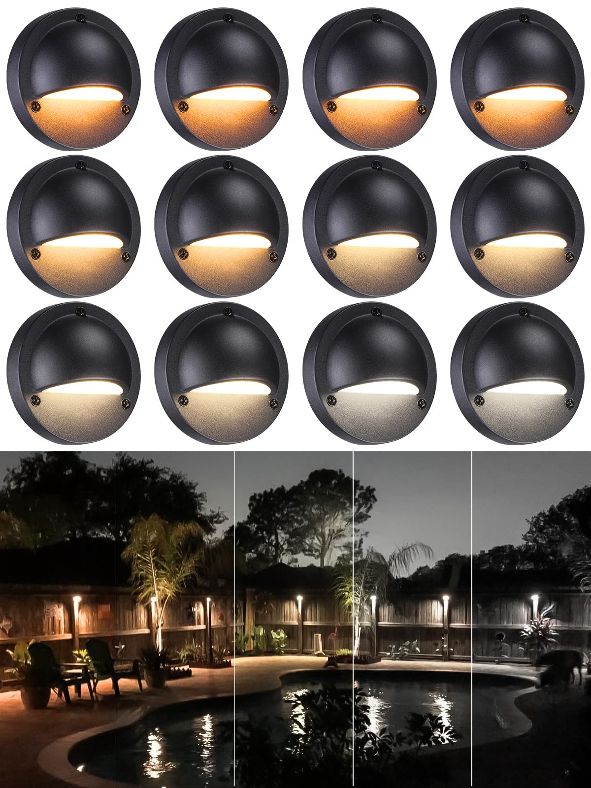 LEONLITE 12-Pack Low Voltage Deck Lights