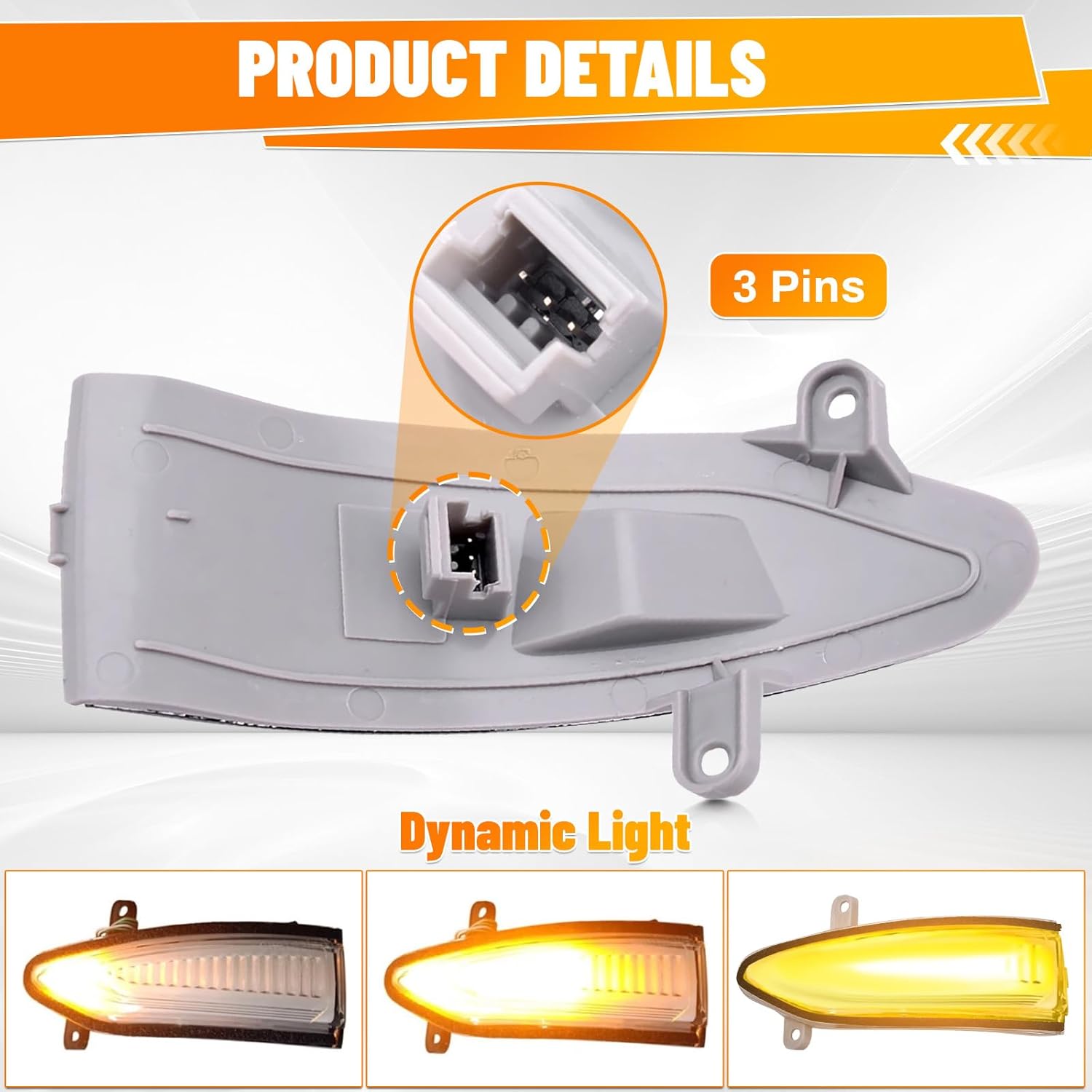 Side Mirror Turn Signal Light Compatible with Nissan Altima 2013-2016, Sentra 2013-2017 Car Rearview Mirror Blinker Marker Light Amber LED Side Mirror Indicator Lamp Lens, Left Driver Side