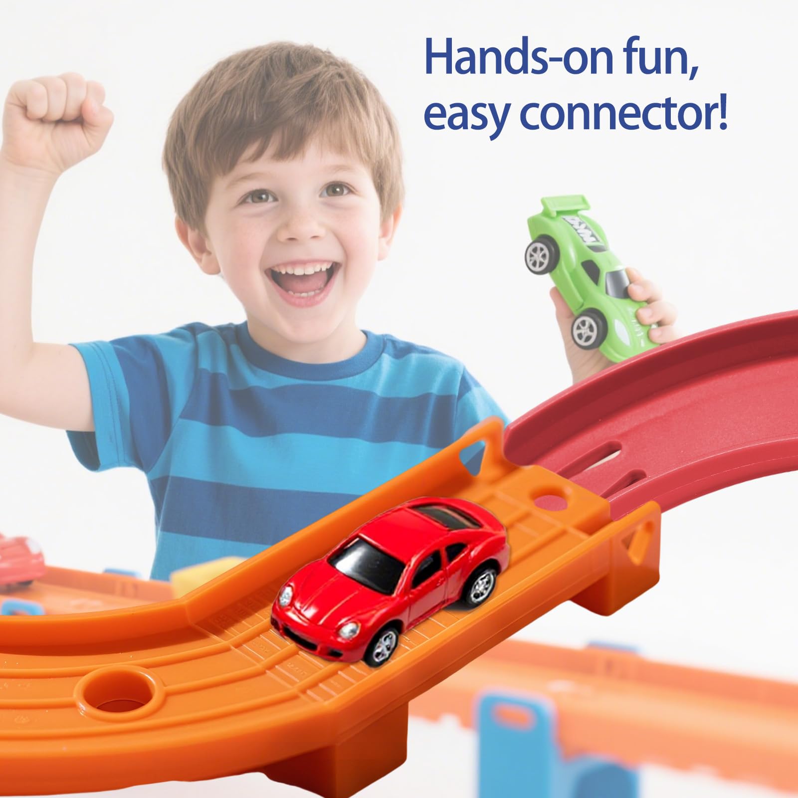 6pcs Piste Virage pour Hot Wheels, Connecteur Rail Incurvés à 90 Degrés en ABS de Qualité Supérieure Composants de Circuit pour Voiture Jouet Compatibles avec Hot Wheels (Rouge)