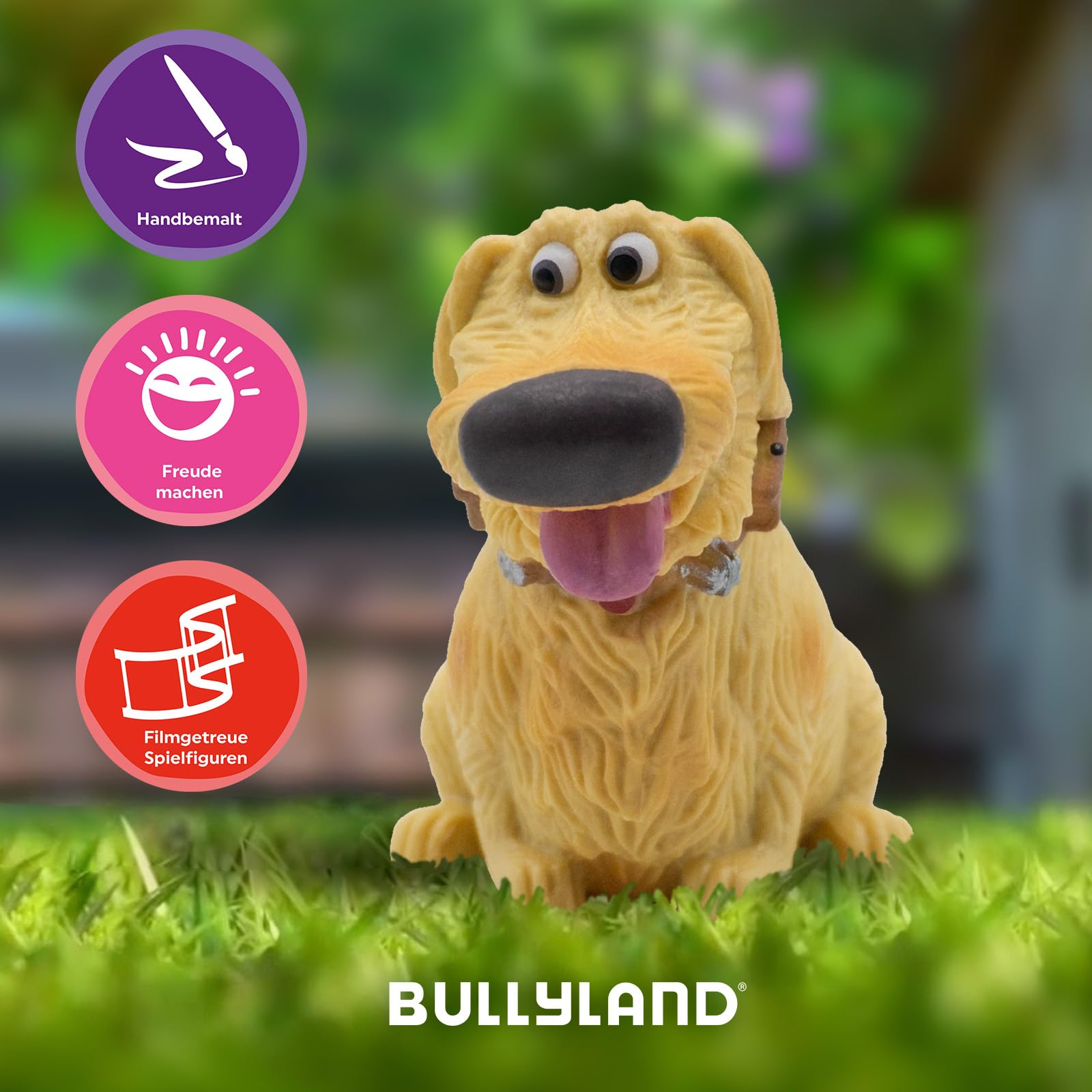 Bullyland 12731 Figurka do Zabawy Pies Dug z Disney Pixar Above, ok. 3,5 cm, Wierna Szczegółom, Nie Zawiera PVC, Optymalna jako Figurka na Tort i Drobny Prezent dla Dzieci od 3 Roku Życia