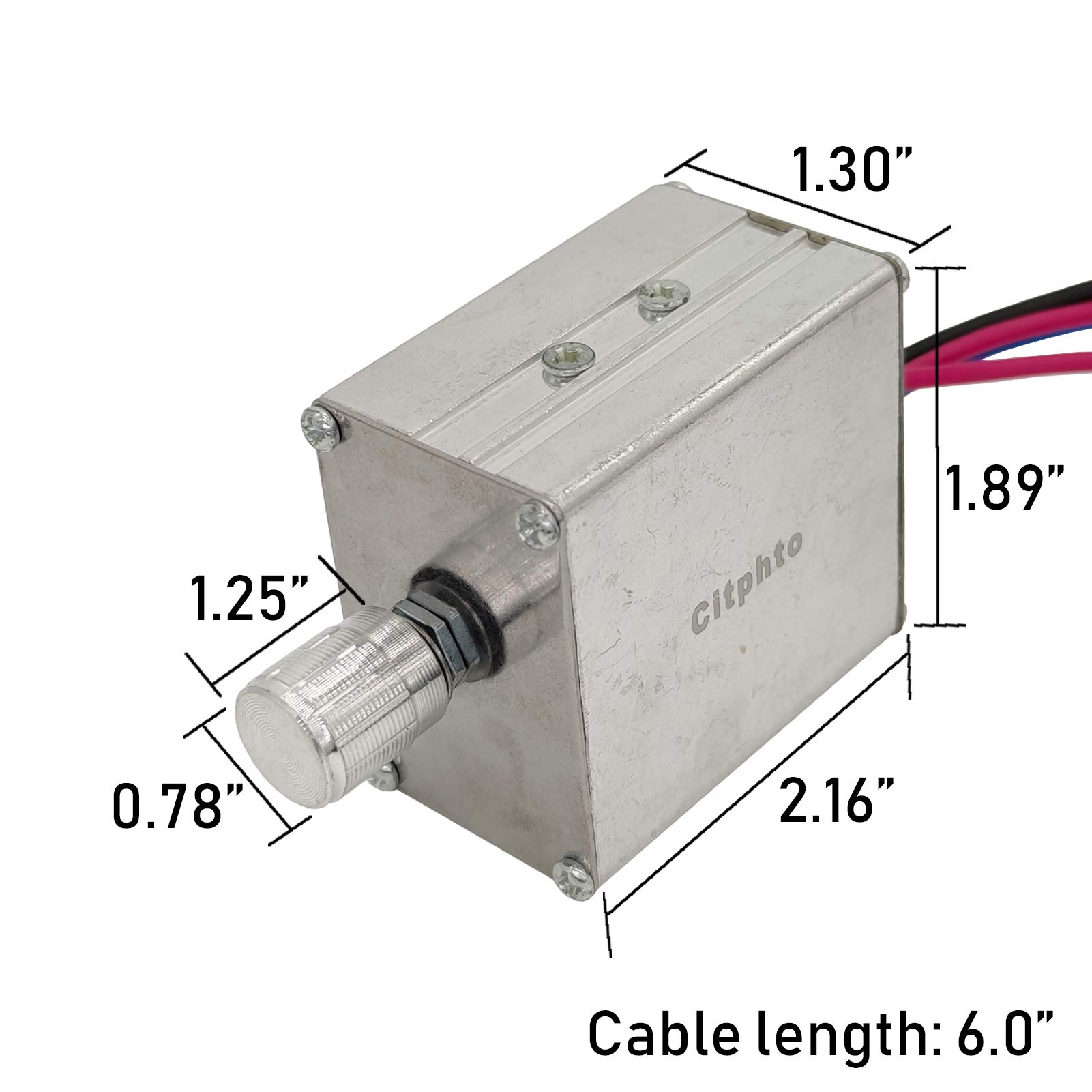 DC-Motor-Drehzahlregler, 12 V, 24 V, universeller elektronischer Drehzahlregler mit Metallgehäuse, Drehschalter für Auto, Lieferwagen, Heizungsspannungsregelung (2 Stück)