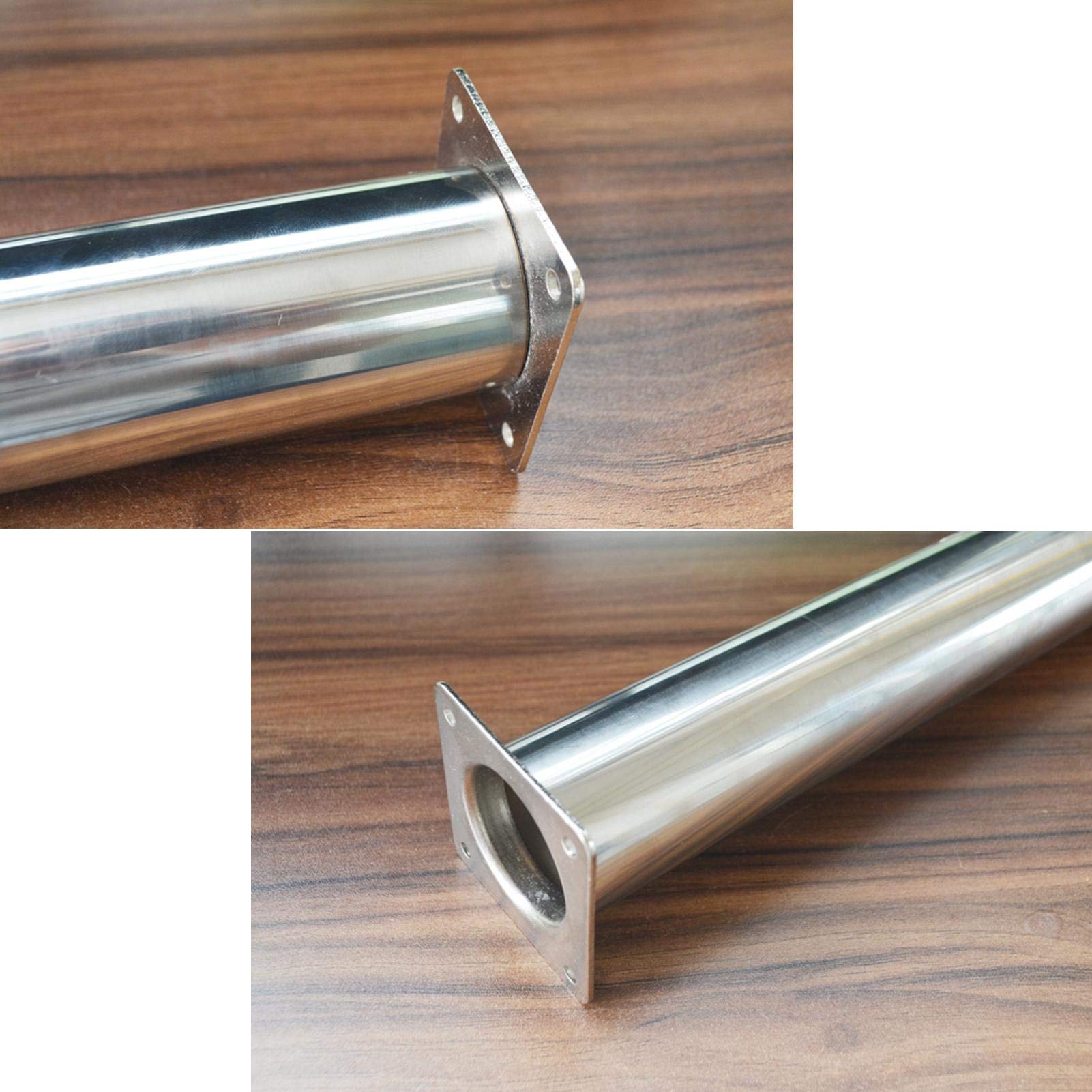 Kit de 4 Pies Redondo para Mesa,Patas de Mesa en Acero Inoxidable,Patas de Mueble de Cocina Regulables,Altura Regulable 0-15mm,Unidad/Desayunador Barra/Escritorio Piernas de Metal,Plata(90cm/35.4in)