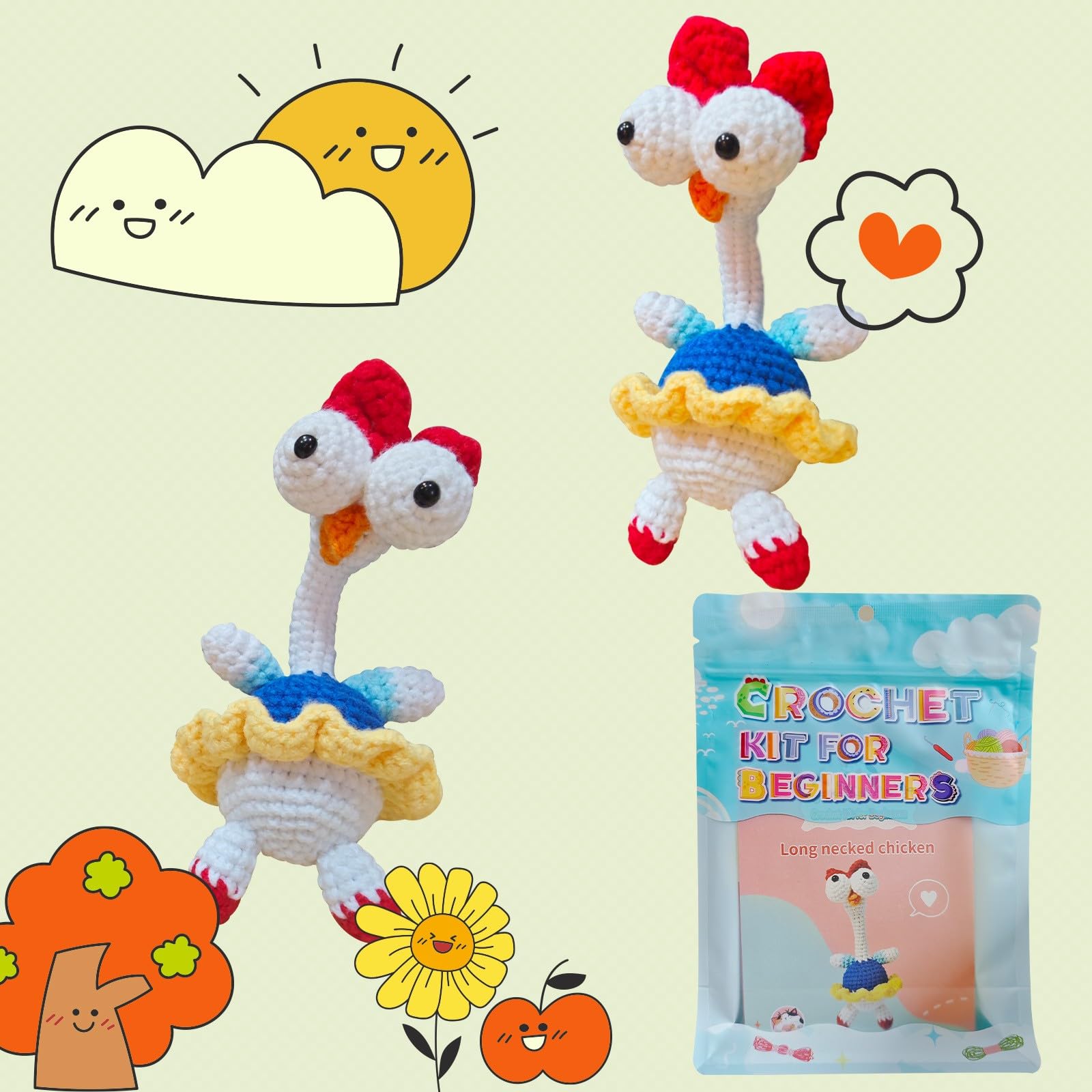 Cotiklux Crochet Kit for Beginners, and Instructions Crochet Start Kit with Step-by-Step Tutorail Video Crochet Starter Kits for Adults Craft Knitting Crochet Kits