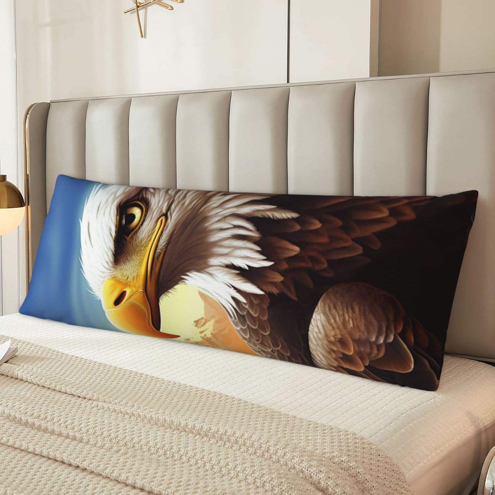 Eagle Body Pillow Case Cover, Microfiber Long Pillow Cases, Ultra Soft and Cozy Plush Body Pillowcase Decorative Long Bed Pillow Cover for Sleeping 20x54 Inches