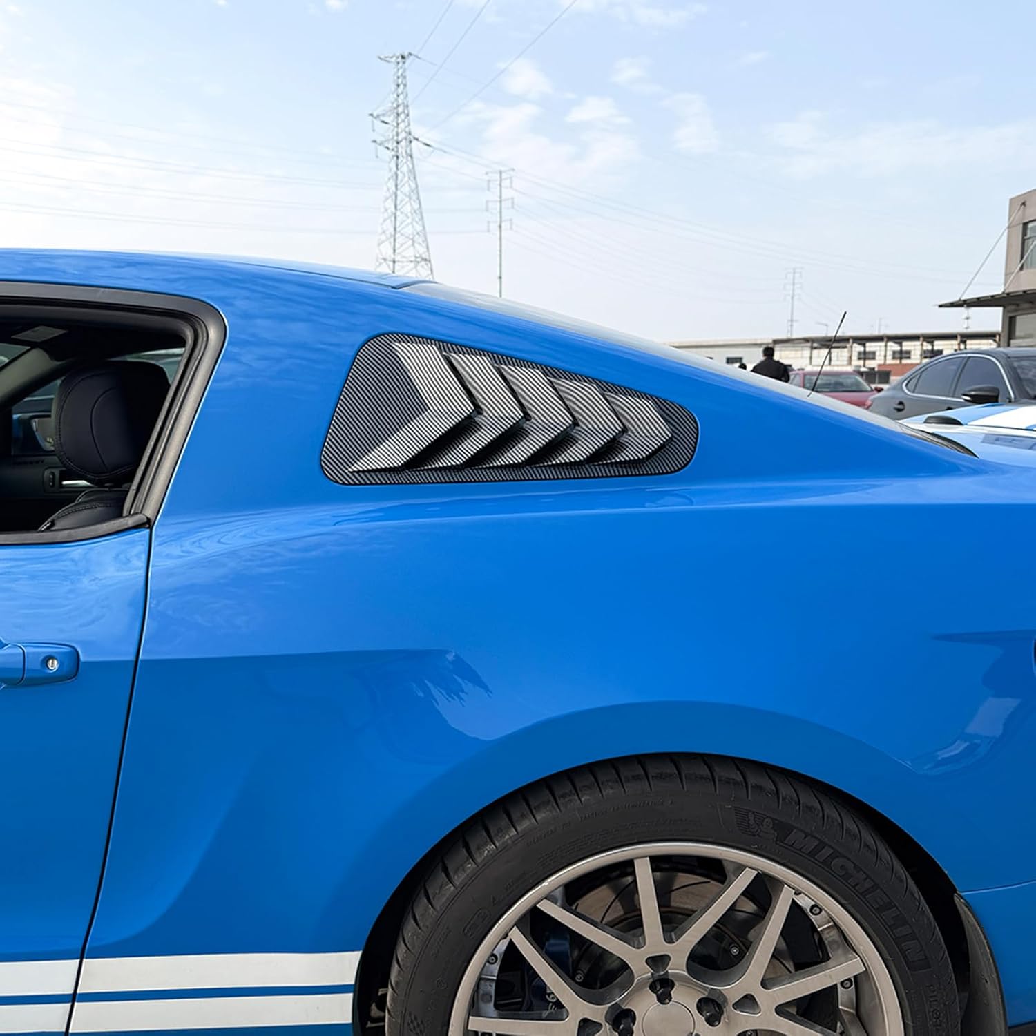 Rear Side Window Louver Shutter Trim for Ford Mustang MK5 2005-2014
