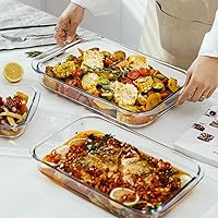Vista 8 de 2 Pack 1-Quart Tempered Glass Oblong Baking Dishes, Personal Sized Bakeware and Cookware