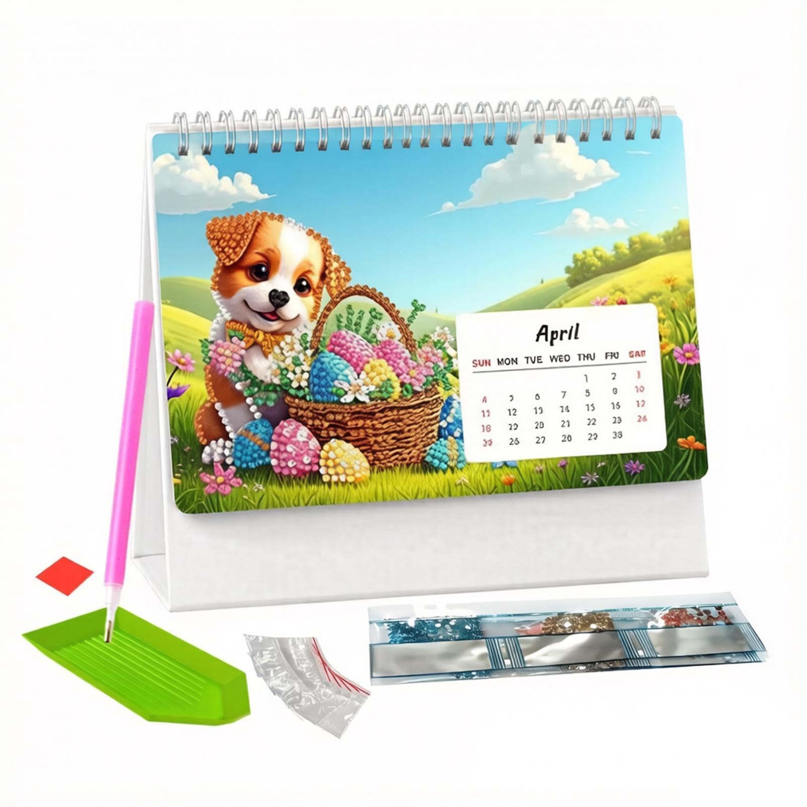2027 Schreibtischkalender DIY Tier-Strassstein-Malerei