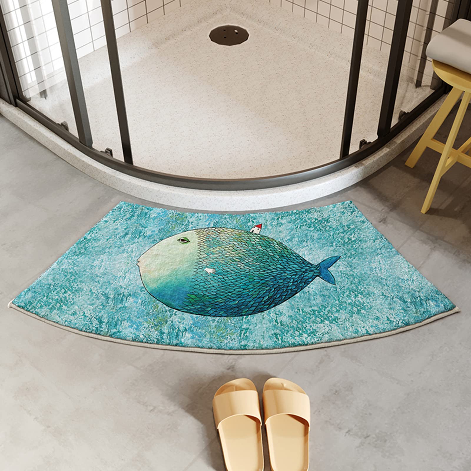 Curved Bath Mat Shower Bath Mat Bath Mat Non Slip Shower Mat Non Slip Mat Bath Tub Shower Mat Non Slip Water Mat Curved Shower Mat Water Machine Absorbent Bath Mat Curved Bath Mat Corner Shower Mat