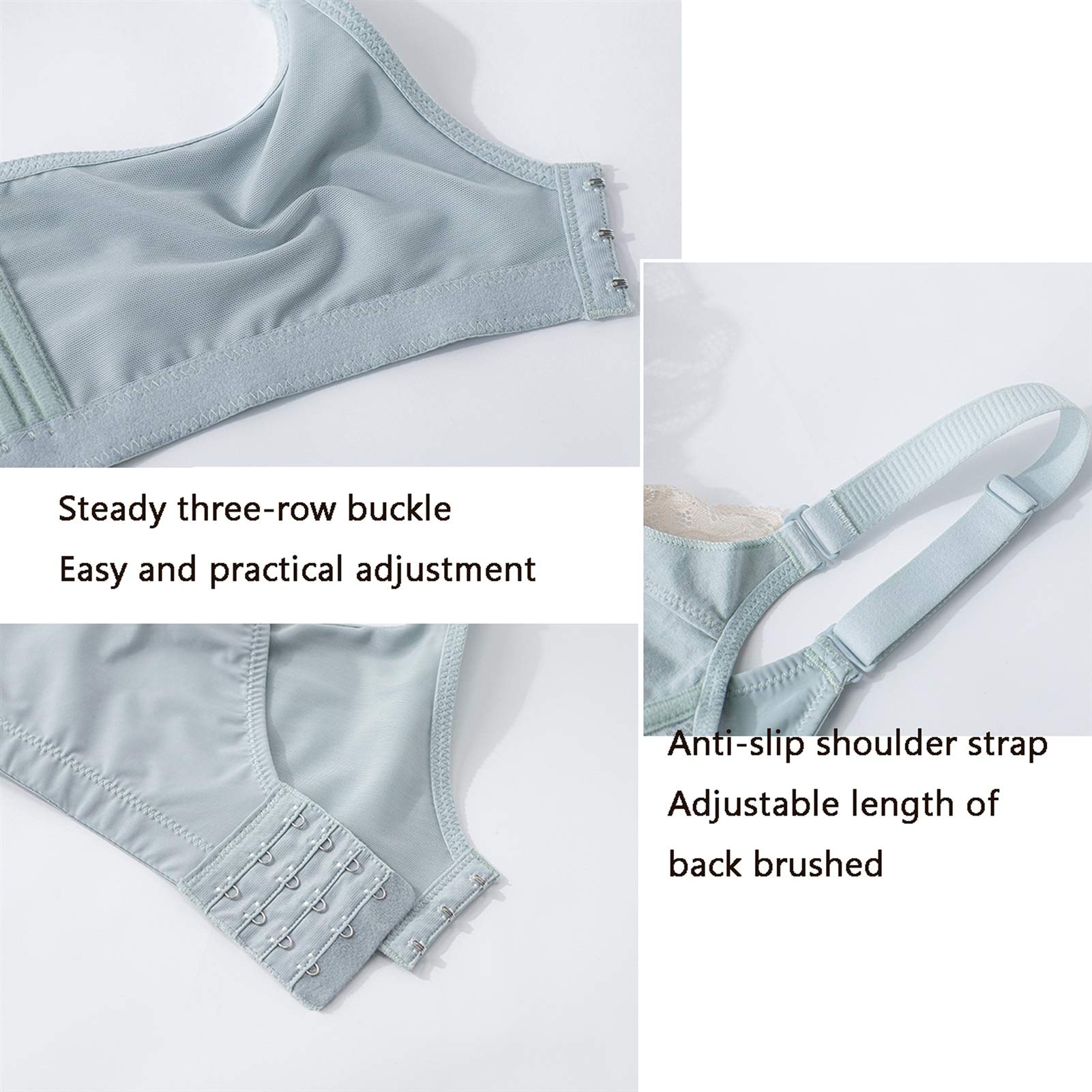 Reggiseno trasparente per donna, senza fili Full Figura Reggiseni in pizzo, Plus Size Copertura completa senza imbottitura in pizzo mesh biancheria intima