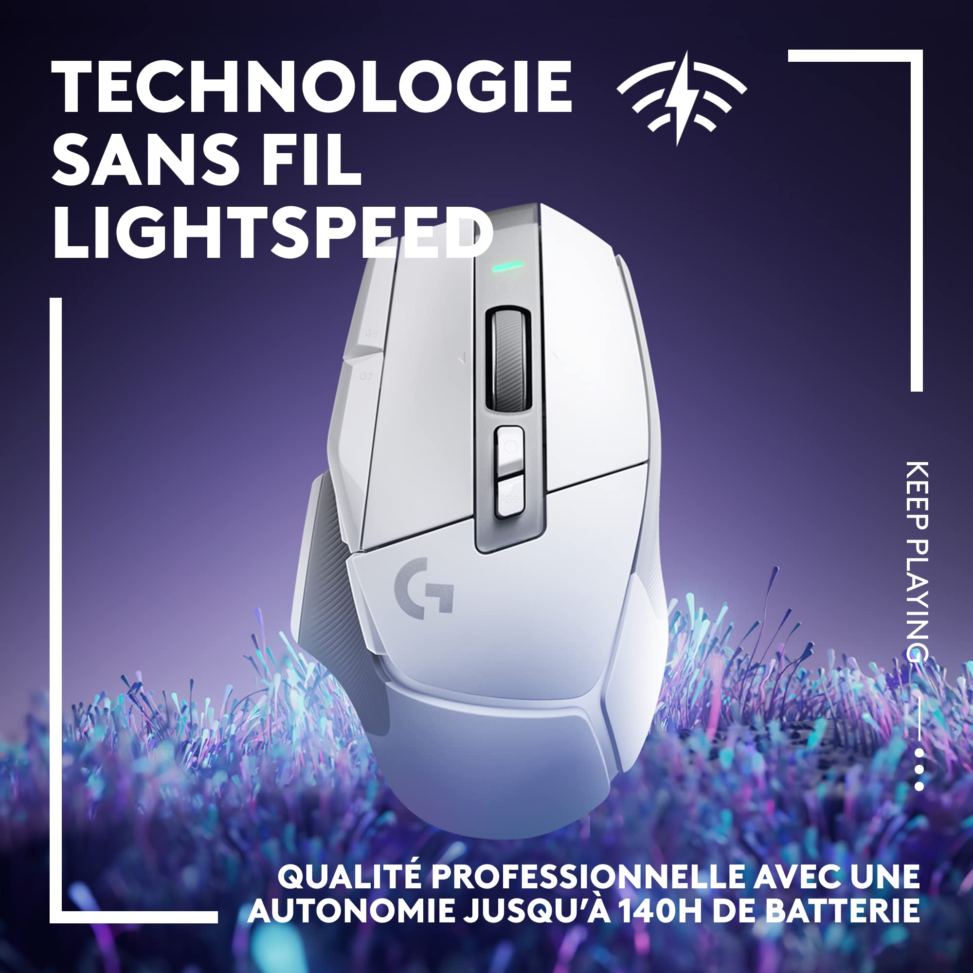 Logitech G G502 X Lightspeed Souris Gaming sans Fil - Souris Optique avec Boutons optiques-mécaniques Hybrides LIGHTFORCE, Capteur Gaming Hero 25K, Compatible PC - macOS/Windows - Blanc