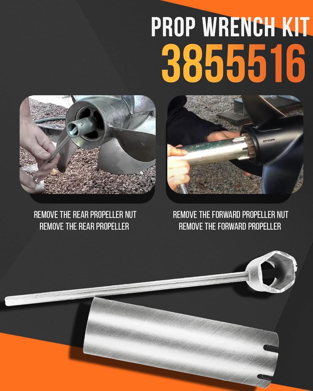 Kit de herramientas Duo/Twin Prop 3855516 Llave de hélice para Volvo Penta D F Duoprop