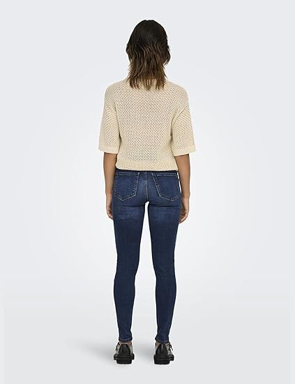 Jdy Fina Mw Skinny enkels, JNS Blk DNM Noos, zwart denim, M / 34L