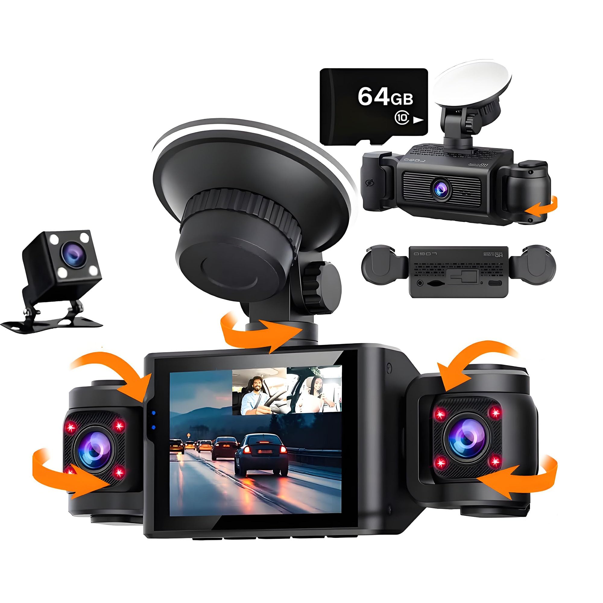 Amazon.co.jp: YUMENO ドライブレコーダー 4カメラ 360°全方位録画