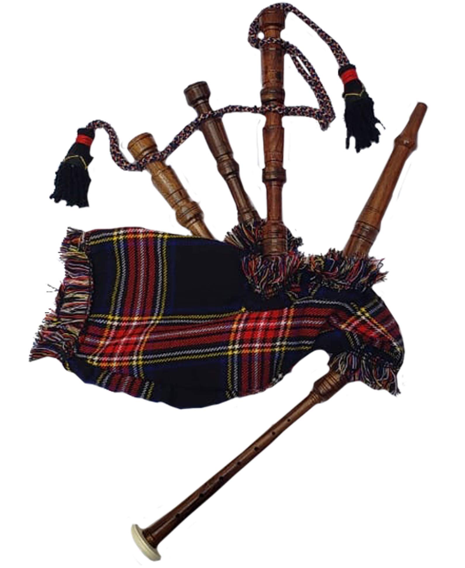 Neu Baby Mini Dudelsack Spielzeug Spielbar Anfänger Rose Holz Royal Stewart Mackenzie Macdonald Schwarz Stewart & Irish Grün Abdeckung & Schnur Gratis 2 Reed - Schwarz Stewart