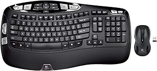 Logitech MK550 Wireless Wave K350 Keyboard and Mouse Combo — Includes Keyboard and Mouse, Long Battery Life, Ergonomic Wave Design with Wireless Mouse (with Mouse)