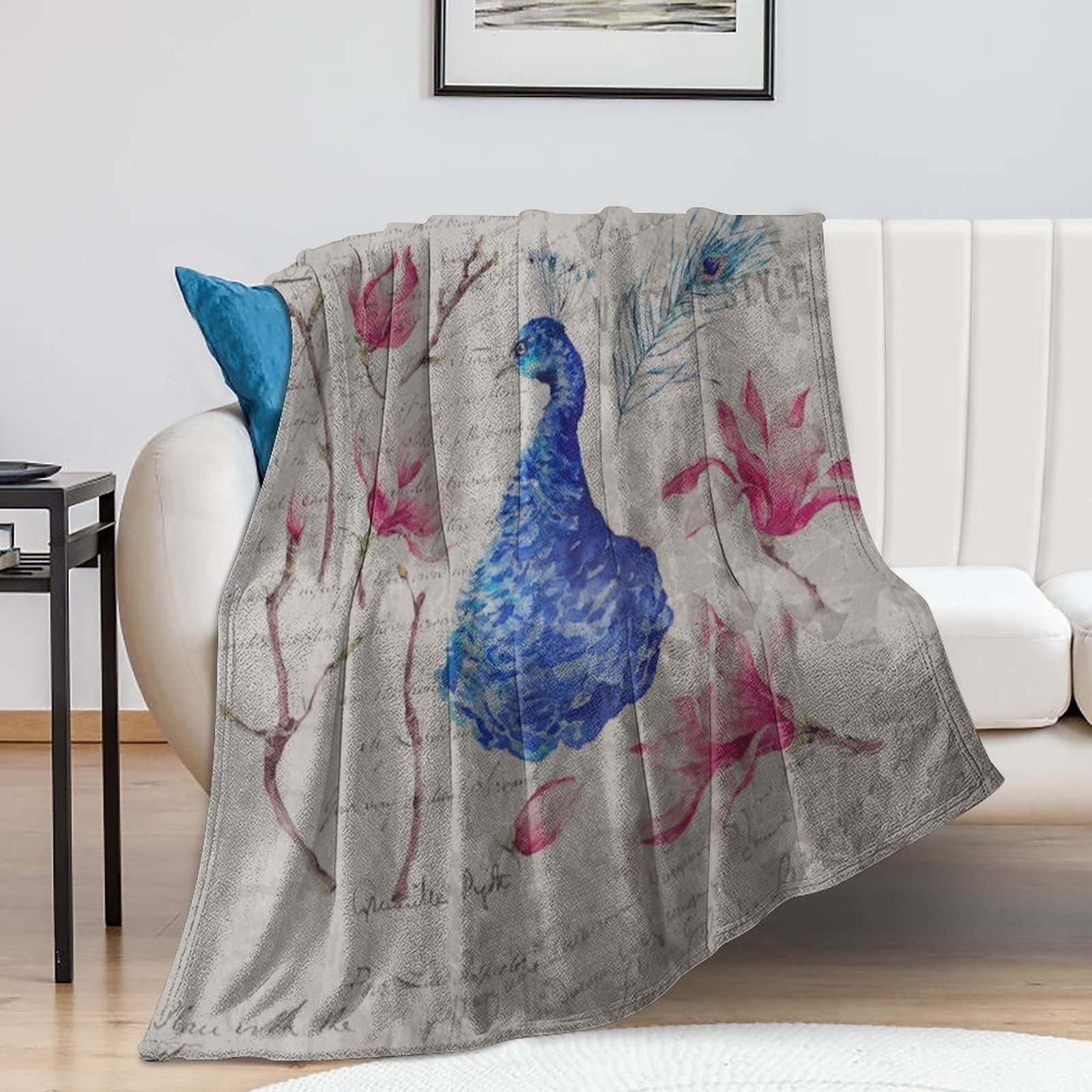 Couverture polaire paon antistatique et légère pour un confort durable
