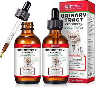 Urinary Tract for Cats, Natural Cat Urinary Tract Infection Treatment Drops Supports Bladder, Kidney Stone, Cat UTI, Cranberry Kidney Bladder Support Supplement, Chicken Flavor - 60ml / 2.02oz-2PCS