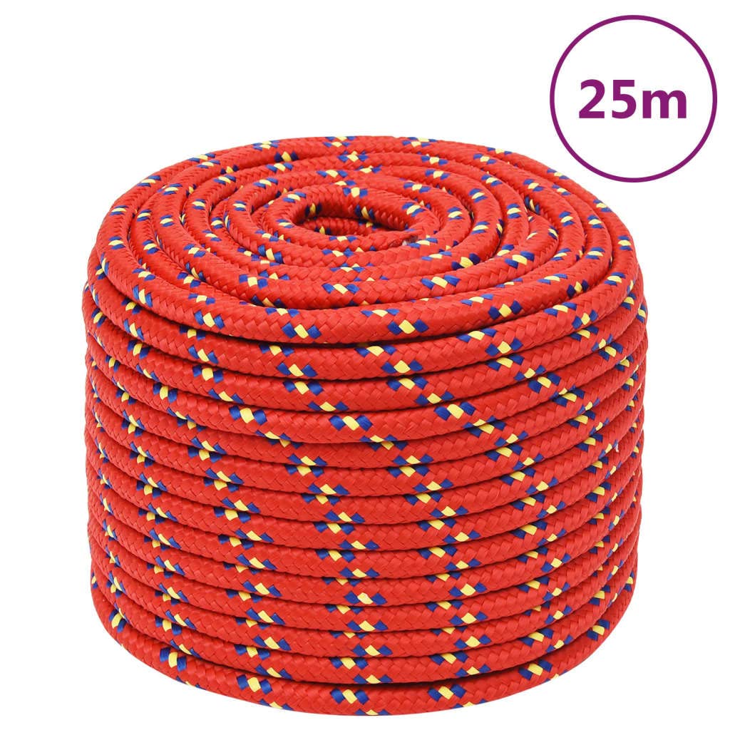 Cuerda de polipropileno de 14 mm y 25 m, resistente a la intemperie, para camping, vela, transporte, canotaje, kayak y pesca