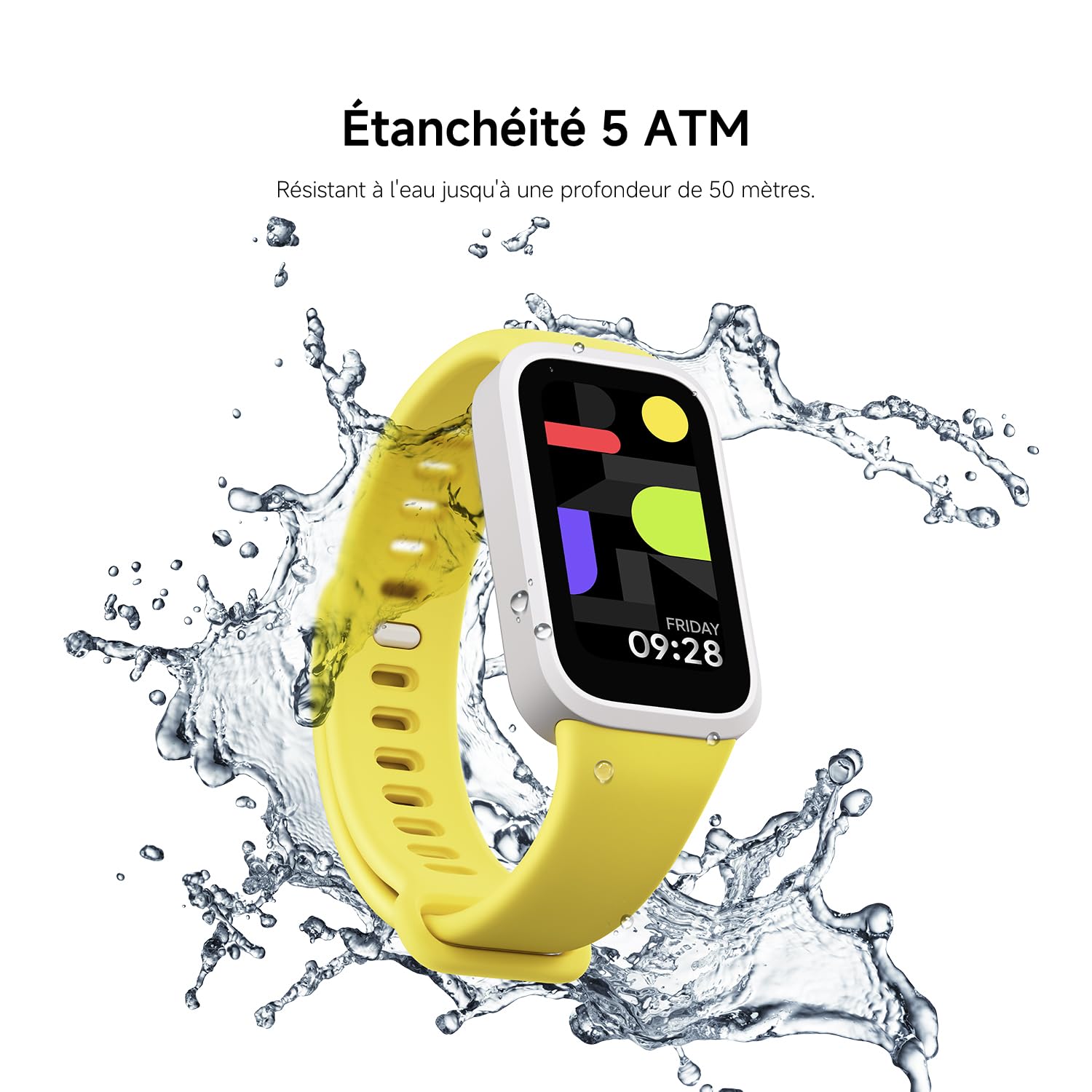XIAOMI Smart Band 9 Active, Bracelet connecté pour Le Sport, Montre, écran TFT 37mm, taux de rafraîchissement élevé de 60 Hz, autonomie de 18 Jours,5 ATM, iOS et Android, Noir