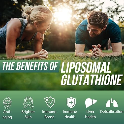 Miniatura 6 de Glutatión liposomal 2000 MG, absorción superior, suplemento de glutatión con ácido hialurónico + péptido de colágeno + resveratrol, potente