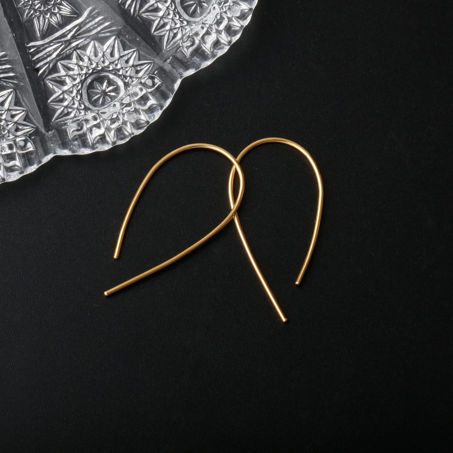 Pull Through Earrings Sterling Silver Wire Handmade Threader Hoops Minimal Everyday Earrings - Image 4