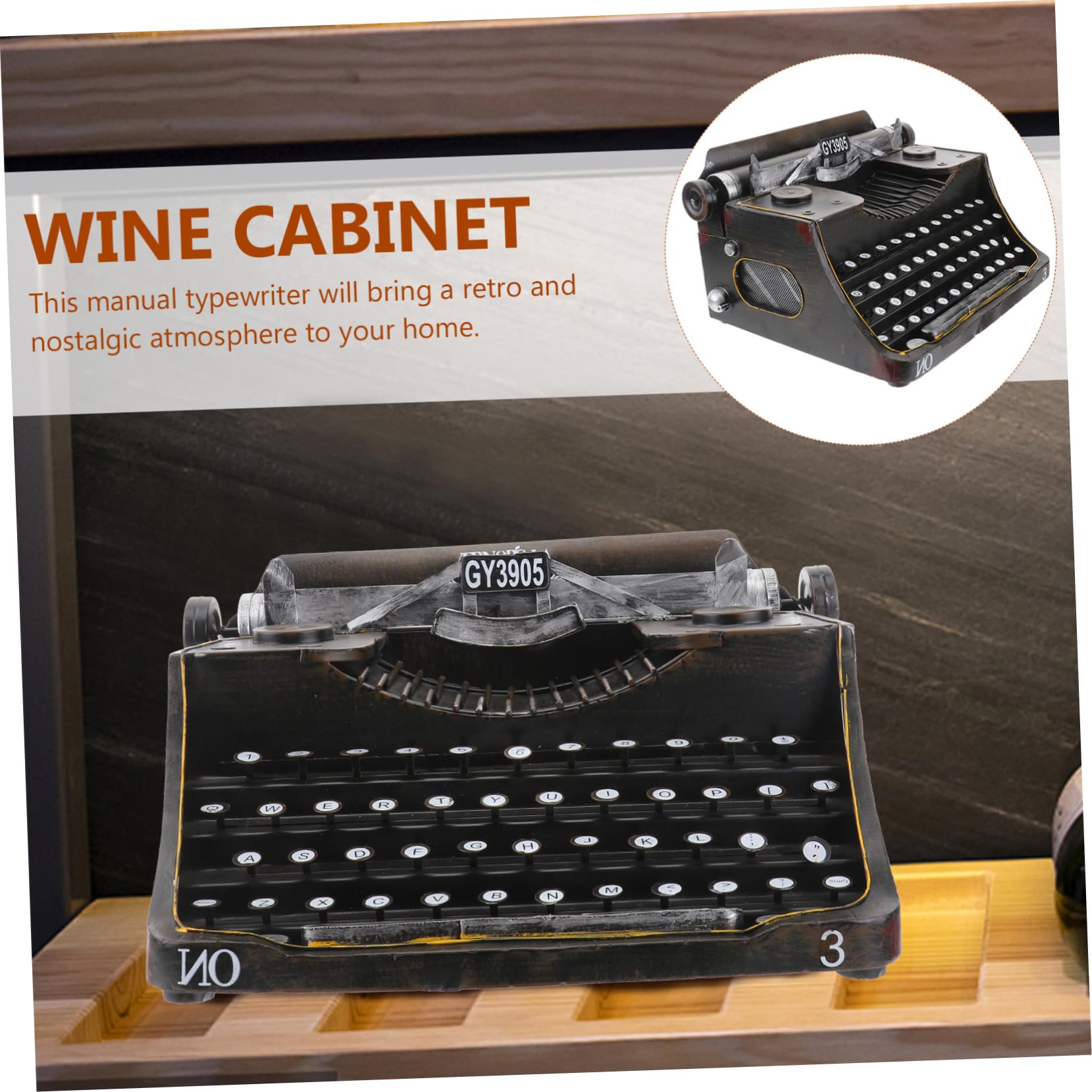 Vaguelly Vintage Schreibmaschine aus Eisen für Desktop und Café Schwarze Retro Schreibmaschine mit Robuster Verarbeitung und Stilvoller Heimdekoration