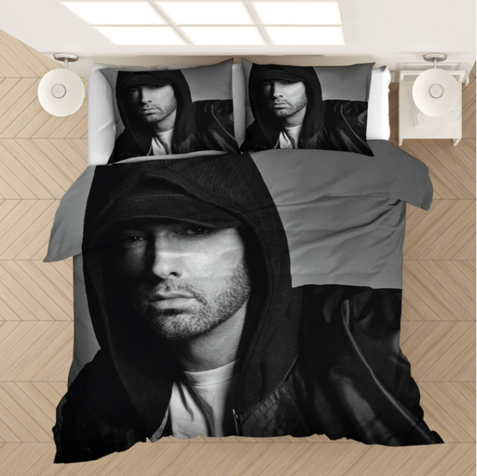 Ysldtty Black 3D Bedding Set Rapper 3D Printed Duvet Covers Pillowcases Comforter Bed Linen H3474u 135Cm X 200Cm With 2 Pice Pillowcase 50Cm X 75Cm