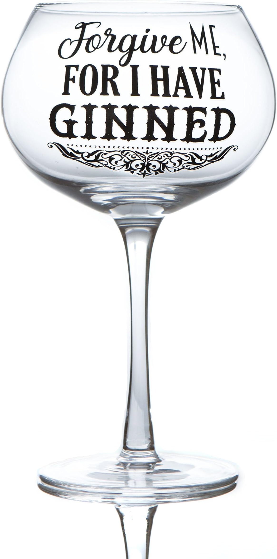 Boxer Gifts GWG202 Forgive Me Gin Bloom Glass | Funny Glassware Christmas, Mother's Day Or Birthday | Packaged in a Gift Box, 9.5cm x 18.5cm