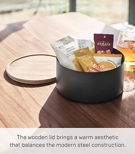 Miniatura 5 de Yamazaki Home Rin - Estuche redondo de almacenamiento, aperitivos, juguetes o suministros de manualidades, organizador de caja de costura, bandeja