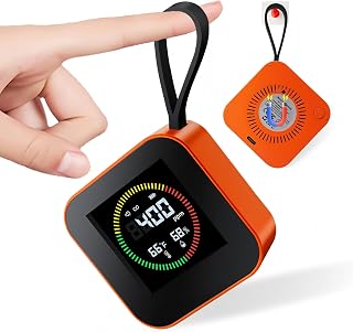 3-in-1 Portable Carbon Monoxide Detector for Travel – UL-Compliant CO Alarm with Temperature and Humidity Monitor, USB-C Rechargeable for RV, Hotel, Camping (1, Orange)