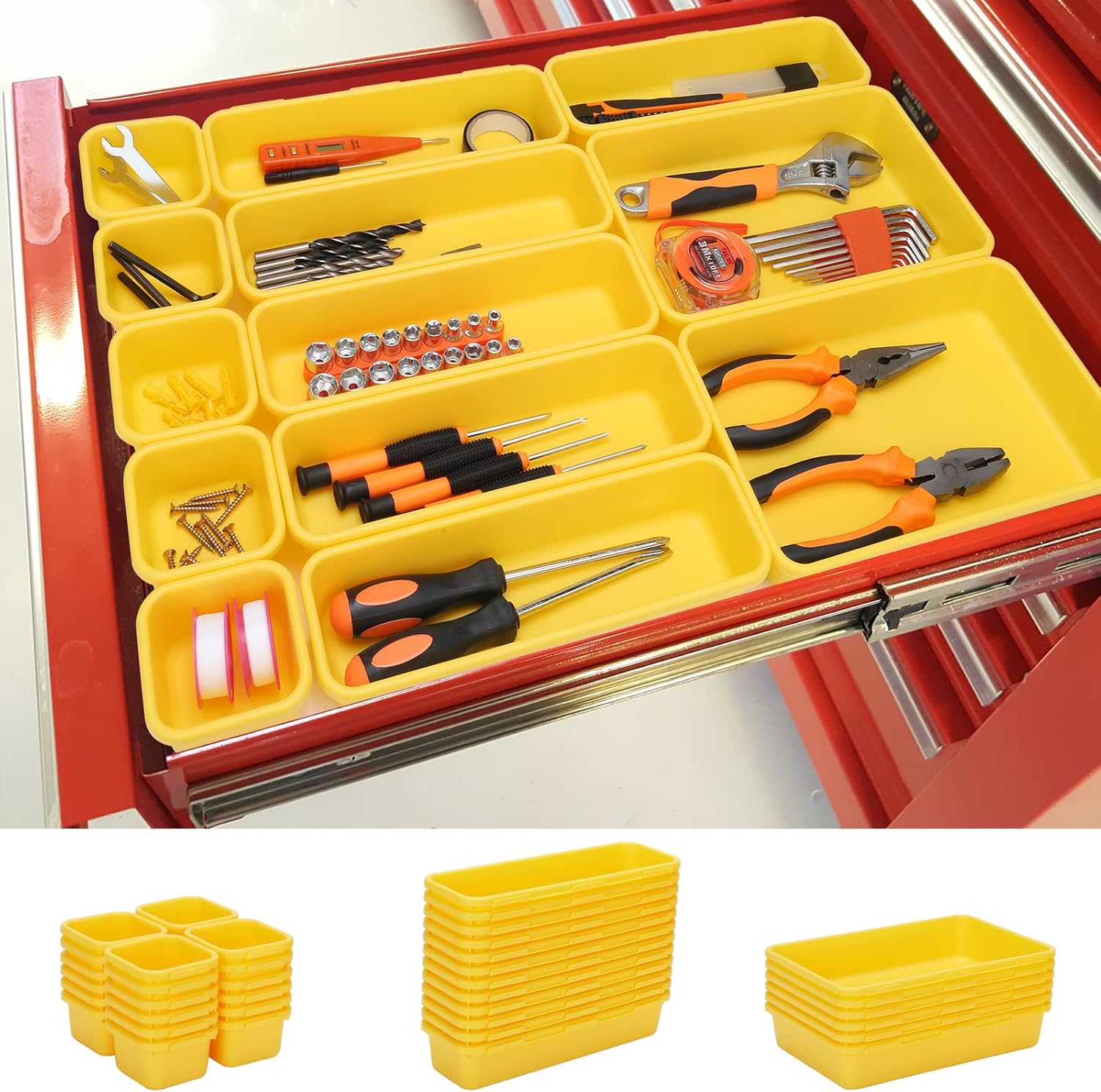 42 Pack Tool Box Organizer Tool Tray Dividers, Rolling Tool