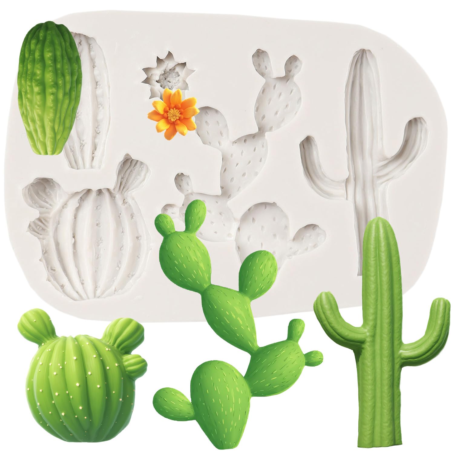 Sijiangmold Cactus Silicone Fondant Moulds Cacti Mould
