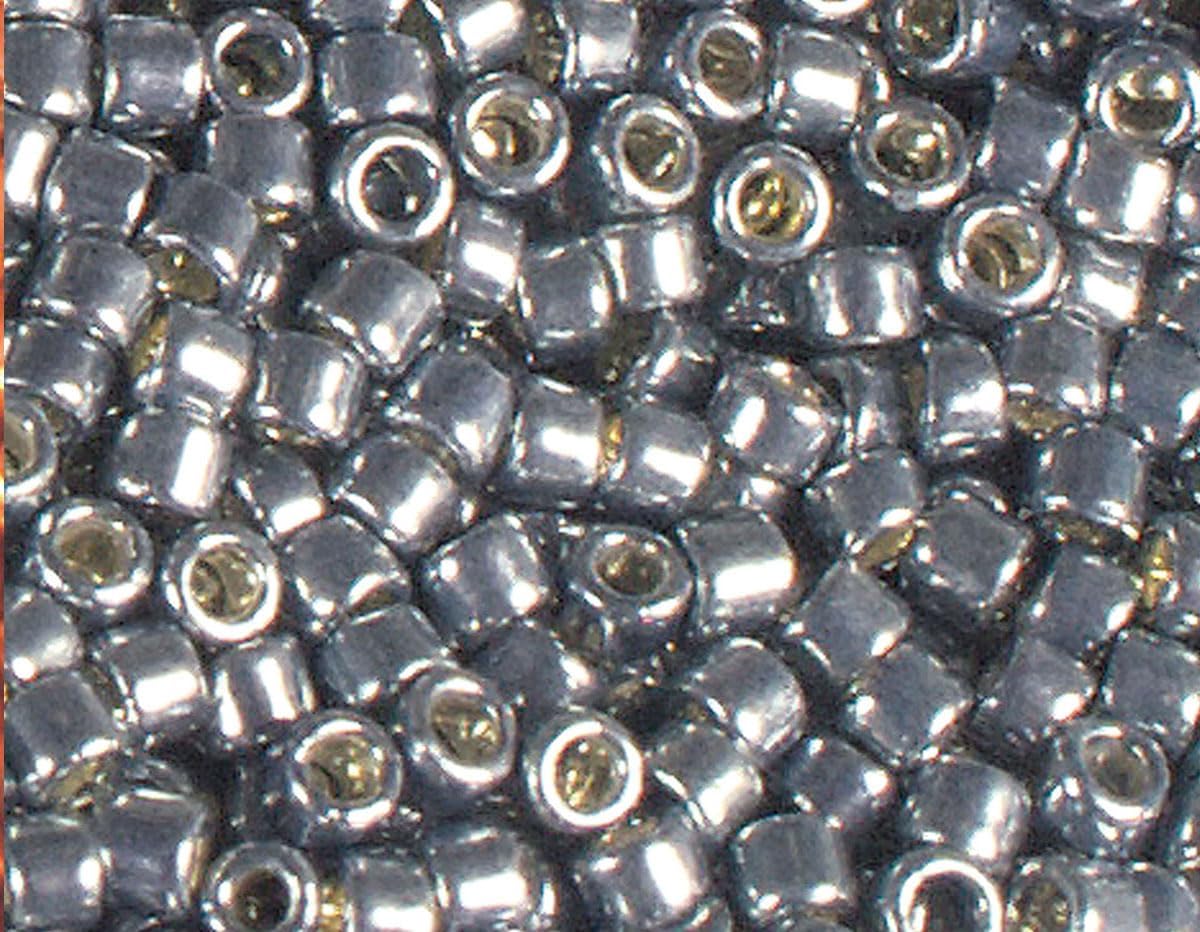 Japanese Beads Cylinder Treasure Galvanised Blue 3.3mm.8/0 100g.
