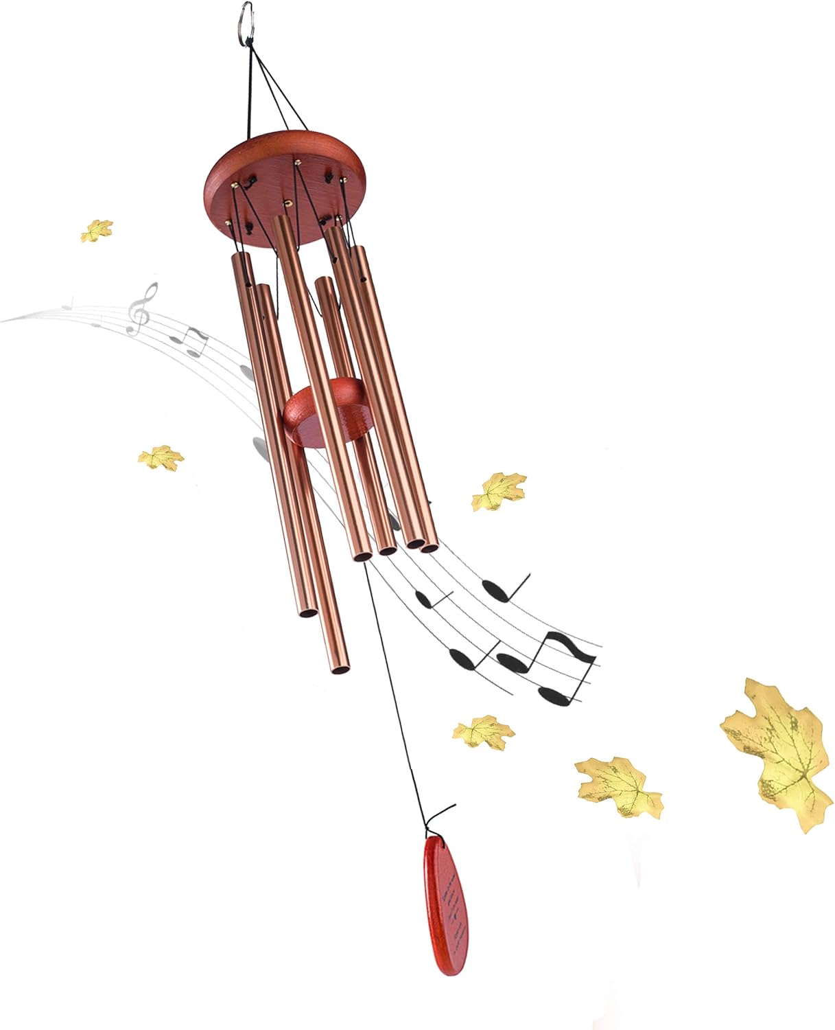 Memorial Wind Chimes Personalized Outdoor Sympathy Wind Chimes Gift Keepsake for Deceased Loved Aluminum Tubes Wooden Wind Bell for Garden/Patio Deco (Listen to The Wind)