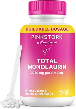 Pink Stork Monolaurin Pellets for Women, 226g for Gut Health, 75 Servings
