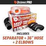 The Dustopper PRO, Low-Profile Dust Separator for Shop Wet/Dry Vacuums. Includes High-Flow 90 Degree Sweep Elbows and Connection Hose. Fits Standard 5 Gallon Buckets, Made in USA