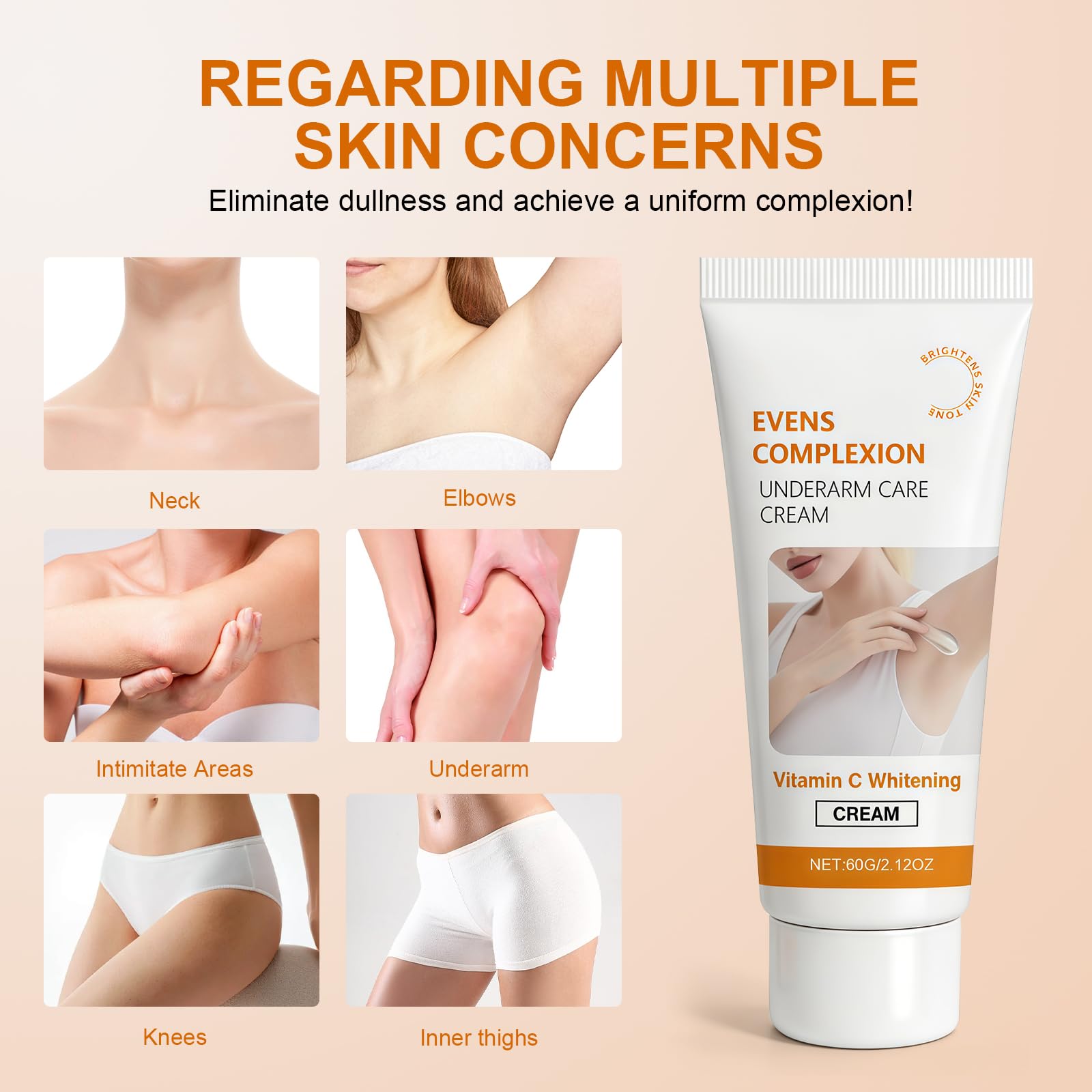 Crema Aclarante Corporal 120g,Tratamiento para Manchas Oscuras, Apto para Axilas,Rodillas y Zonas Íntimas,Hidratación Profunda para un Tono de Piel Más Uniforme y Suave - 5