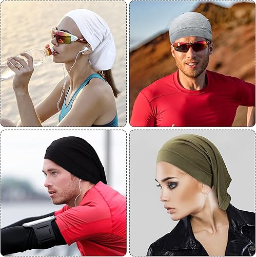 Miniatura 7 de SATINIOR 6 bandas de tubo de rastas de elastano, unisex, para hombres y mujeres, bandas elásticas para el cabello, diademas para accesorios de