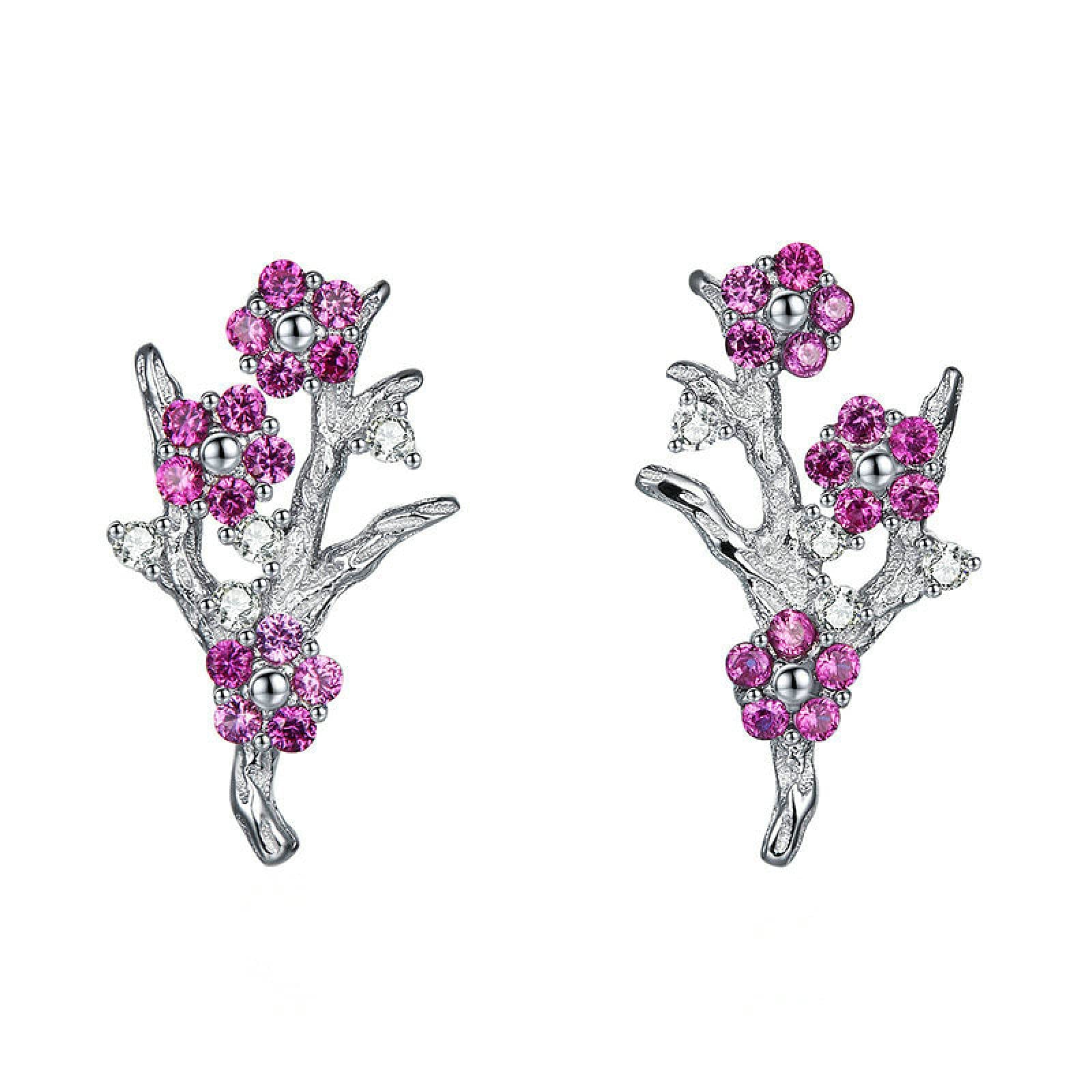 RWRAPS Orecchini per Ragazza Wintersweet Blooming Plum Flower Orecchini a Bottone Donna Gioielli in Argento Regalo Orecchini a Bottone in Argento Sterling 925