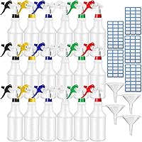 Vista 15 de Zubebe Paquete de 24 botellas rociadoras de plástico de 32 onzas a granel, botellas de spray vacías a prueba de fugas resistentes para suministros
