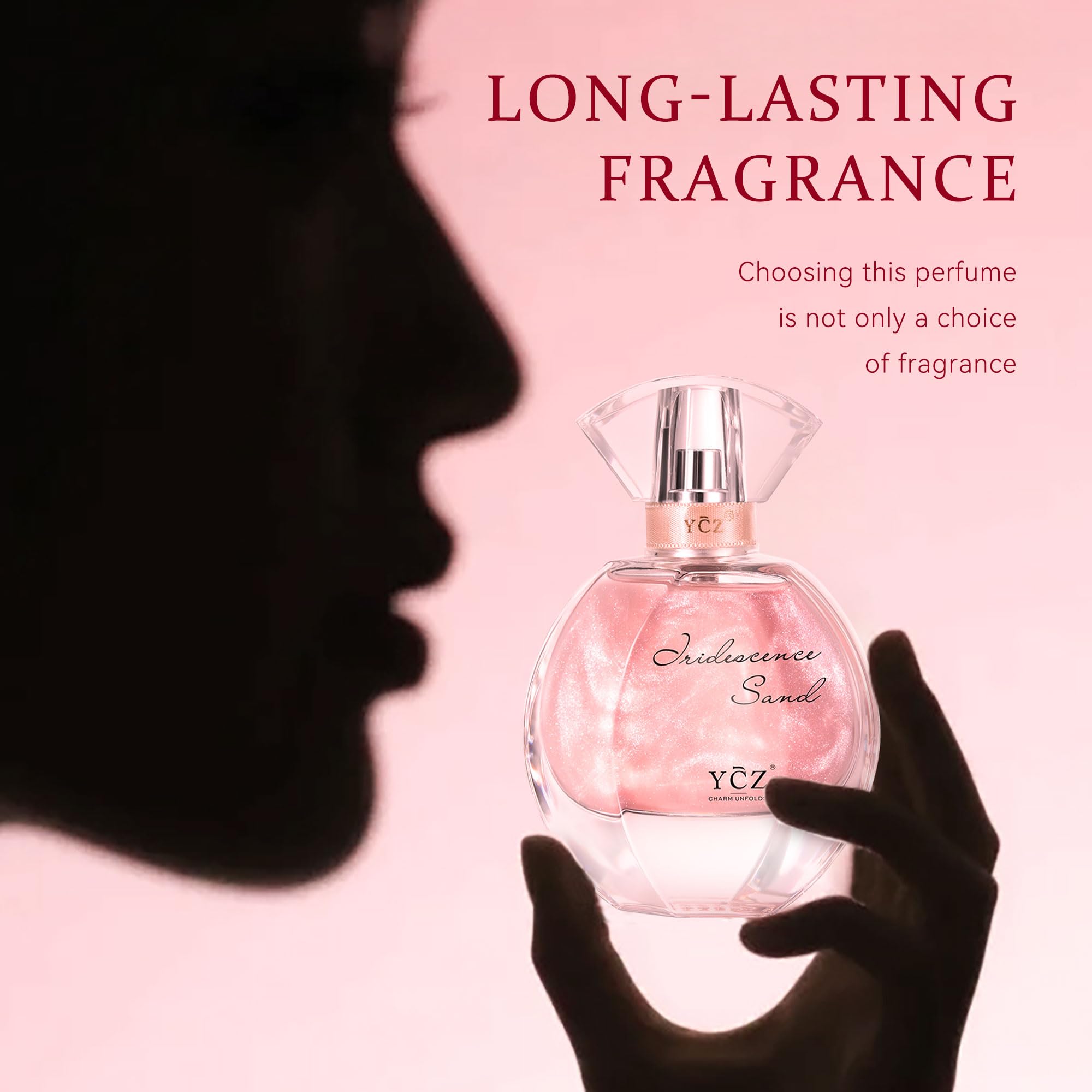 Ycz Quicksand Parfum Damen Set,Langanhaltend Eau de Parfum,Blumig-orientalischer Duft, deales Geschenk für Frauen und Mädchen(50 ml + 15 ml Reise + Duftstein)