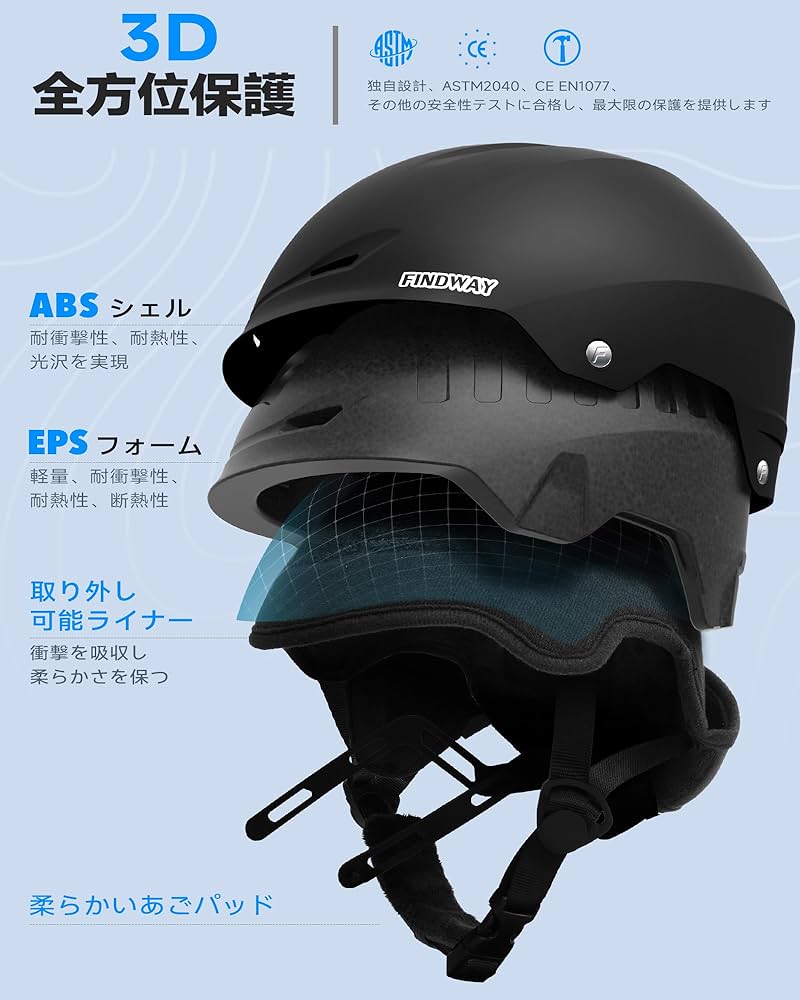 最終値下げ　&Bern スノボヘルメット スキー スノー ヘルメット スノボ スノーボード サイズ調整可能
