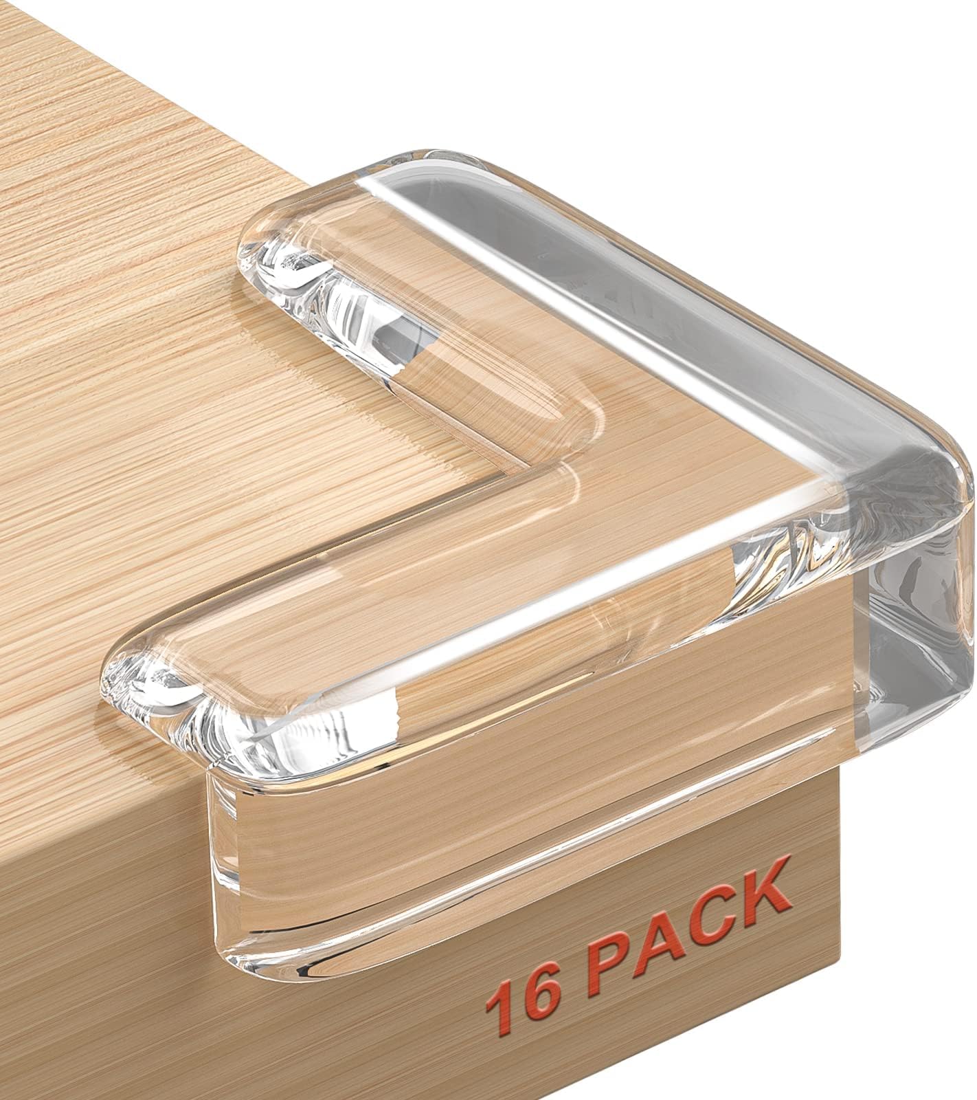 KASTWAVE Corner Protector Baby, 16 Pack L Protectors Guards, Clear Coner Guard Furniture Corner & Edge Safety Bumpers Cushion, Baby Proof Bumper & Cushion, for Table Furniture Sharp Corners