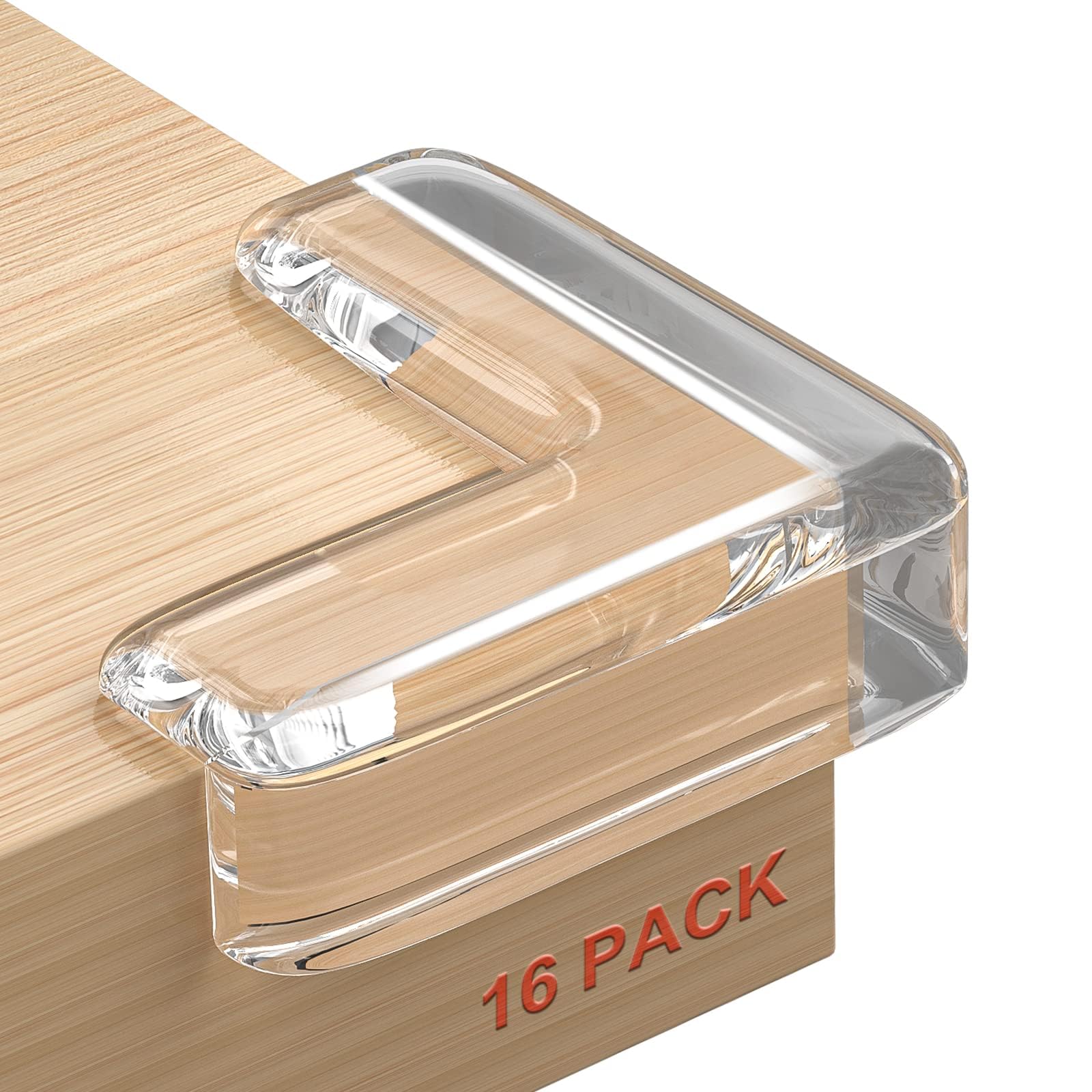 KASTWAVE Corner Protector Baby, 16 Pack L Protectors Guards, Clear Coner Guard Furniture Corner & Edge Safety Bumpers Cushion, Baby Proof Bumper & Cushion, for Table Furniture Sharp Corners